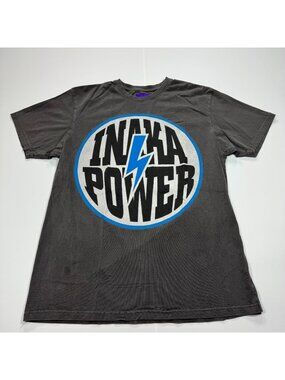 Inaka Power T-Shirt Women's M Gray Graphic Print Cotton Summer Workwear Travel